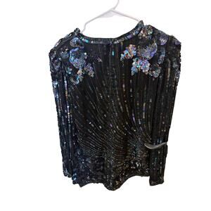 Vintage silk SCALA top, with sequins size m